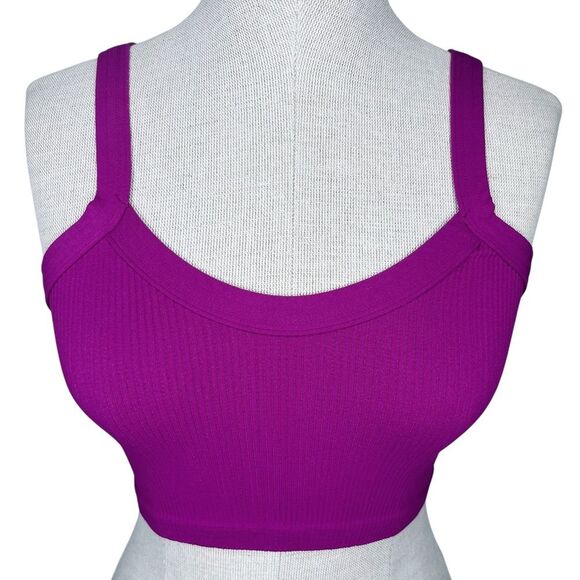 Free People Movement Happiness Runs Strappy Back Crop M/L Raspberry Sherbert FP - Picture 1 of 5